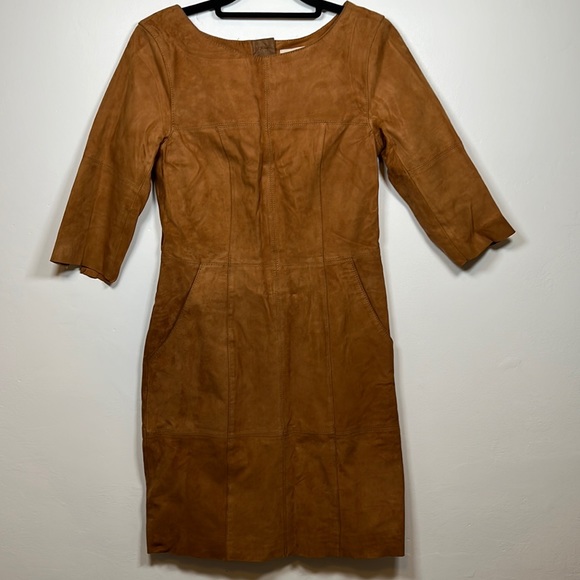 H&M Dresses & Skirts - H&M 100% real suede 3/4 sleeved midi dress EUR 32